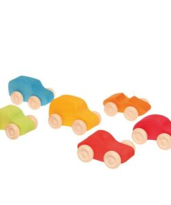Rainbow Wooden Toy Cars