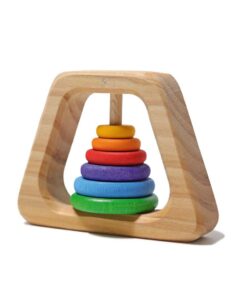 Wooden Rainbow Pyramid Rattle